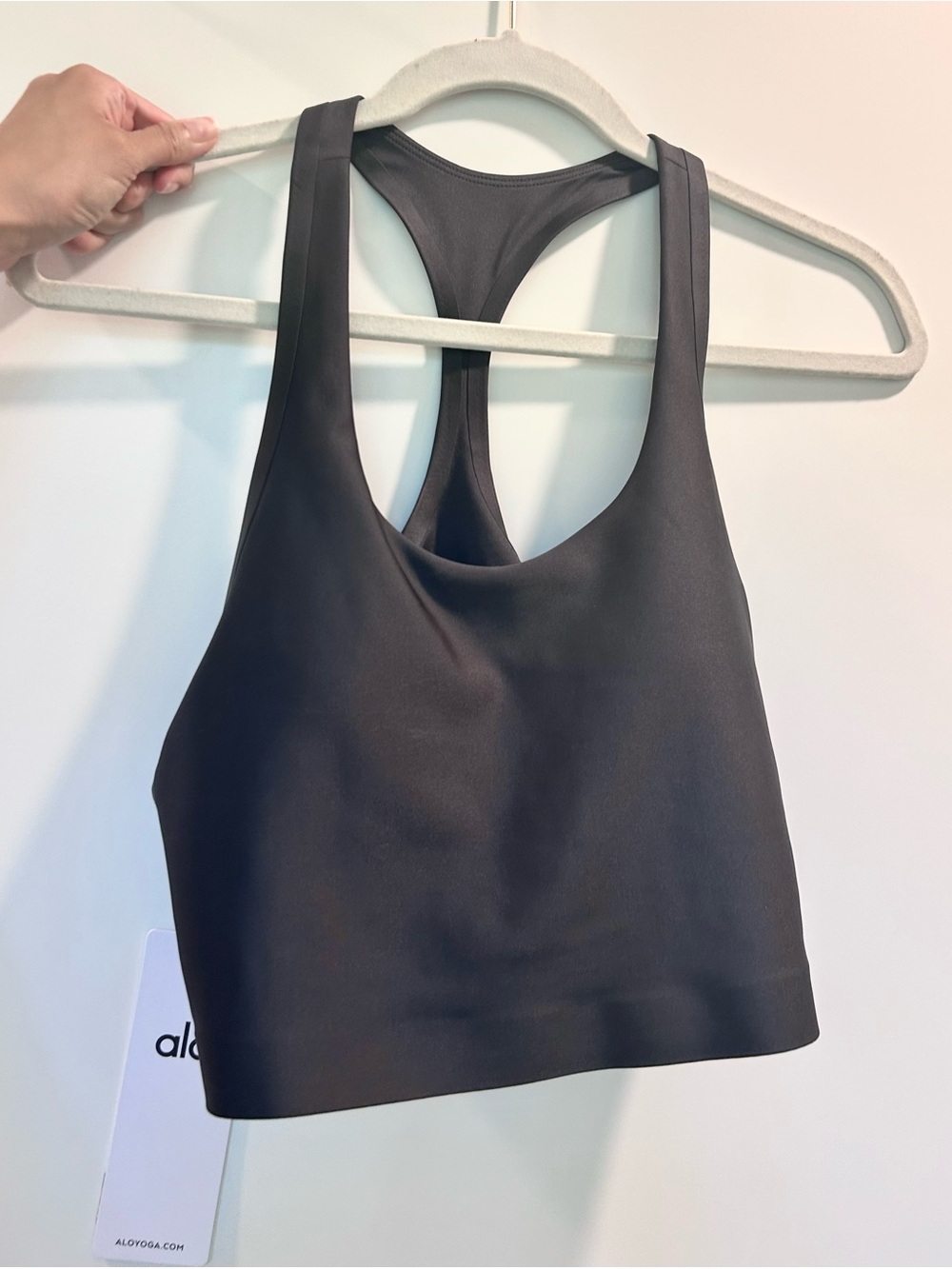 ALO Yoga Airlift Super Sleek Bra Tank in Anthracite | Brand New